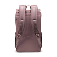 Load image into Gallery viewer, Back panel view of the Little America Ash Rose backpack with adjustable shoulder straps with padding.