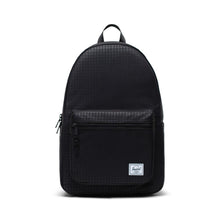 Load image into Gallery viewer, Front view of the black backpack with hounds tooth print.
