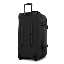 Load image into Gallery viewer, Angled back panel view of the large black duffle bag.