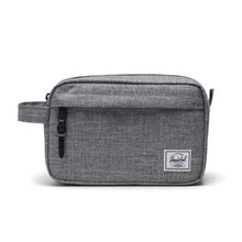 Load image into Gallery viewer, Front panel view of the gray raven crosshatch travel kit bag.