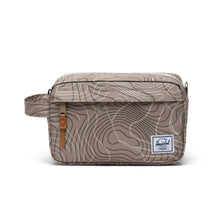 Load image into Gallery viewer, Front panel view of the chapter kit bag in light brown with topography marks.