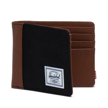Load image into Gallery viewer, Front panel view of the Hank wallet in tan and black.