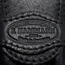 Load image into Gallery viewer, Close Up to the Leather Case embossing. The stamp reads "Finest Leather goods F. HAMMANN -1864- Made in Germany"