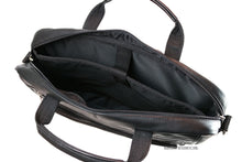 Load image into Gallery viewer, DayTrekr Colombian Slim Leather Brief - Black
Image of Main Interior with Protected Laptop and or Tablet compartment.
Dimensions:  16.5 x 12.5 x 3"
Weight:           4.5 lbs.