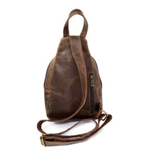 Load image into Gallery viewer, DayTrekr Distressed Leather Crossbody - Brown
Image of Back Panel View showing adjustable matching leather crossbody strap. Also features zippered pocket on back panel concealed against your body when wearing this Crossbody.
Dimensions: 11 x 7"