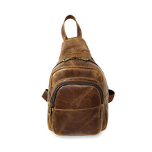 Load image into Gallery viewer, DayTrekr Distressed Leather Crossbody - Brown
Image of Front Panel View
Dimensions: 11 x 7"