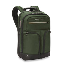 Load image into Gallery viewer, Briggs & Riley HTA Medium Slim Expandable Backpack - Hunter
Image of Front Angled View with 3 Section Design.
Dimensions: 16 in x 10.5 in x 6 in
Weight: 2.15 lbs.