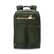 Load image into Gallery viewer, Briggs & Riley HTA Medium Slim Expandable Backpack - Hunter
Front Panel Image showing quick access top zip compartment.
Dimensions: 16 in x 10.5 in x 6 in
Weight: 2.15 lbs.