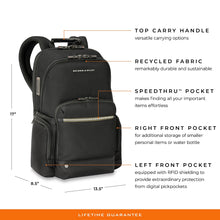 Load image into Gallery viewer, HTA Medium Multi-pocket Black Backpack