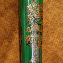 Load image into Gallery viewer, Close up to one of the trees painted on the barrel.