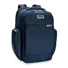 Load image into Gallery viewer, Briggs & Riley Baseline Traveler Backpack - Navy
Image of Front Angled View
Height Width Depth Weight
US 18 in. 12 in. 8.8 in. 3.3 lbs.
EU 45.7 cm 30.5 cm 22.4 cm 1.5 kg