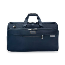 Load image into Gallery viewer, Briggs & Riley Baseline Garment Duffle - Navy
Image of Front Panel View
Height	Width	Depth	Weight
US	12.5 in.	22 in.	9 in.	4.2 lbs.
EU	31.8 cm	55.9 cm	22.9 cm	2 kg