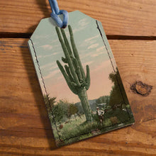 Load image into Gallery viewer, Decorative tag with a cactus design on a wooden surface