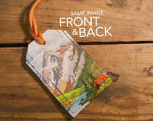 Load image into Gallery viewer, Tag with nature design on a wooden surface, labeled 'Same Image Front & Back'.