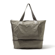 Load image into Gallery viewer, Front view of the sterling bag with the expandable section opened. Set on a white background.