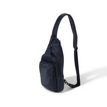 Load image into Gallery viewer, Angled shot of the navy bag on a white background.