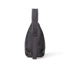 Load image into Gallery viewer, Back view of the smoke (gray) sling bag. Set on a white background.
