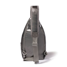 Load image into Gallery viewer, Back view of the bag on a white background. The adjustable strap can be worn on the left or right.