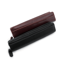 Load image into Gallery viewer, Bella Soft Black Leather Zippered Single Pen Case