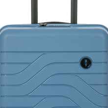 Load image into Gallery viewer, Close up to the top front of the suitcase. A small Brics logo is placed on the top right.