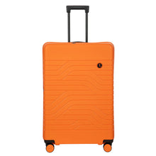Load image into Gallery viewer, Front view of the orange expandable spinner suitcase. Set on a white background.