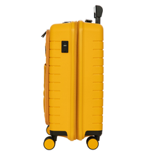 Load image into Gallery viewer, Side view of the mango-yellow suitcase on a white background.