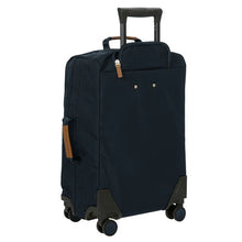Load image into Gallery viewer, Angled back view of the suitcase on a white background. The telescopic handle can be hidden on a zipper-closed pocket when pushed down.