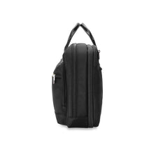 Load image into Gallery viewer, Briggs & Riley HTA Slim Expandable Brief - Black
Image of Opposite Side Panel Image, showing front panel on left and back panel on right.
Height	Width	Depth	Weight
US	15.75"	11"	6"	2.55 lbs.
EU	40 cm	27.9 cm	15.24 cm	1.16 kg