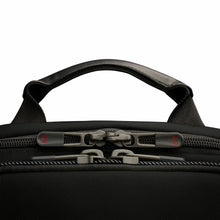 Load image into Gallery viewer, Briggs & Riley HTA Slim Expandable Brief - Black
Image of two 'BR' zipper pullers on both front and back compartments.  Shown from top panel view.
Height	Width	Depth	Weight
US	15.75"	11"	6"	2.55 lbs.
EU	40 cm	27.9 cm	15.24 cm	1.16 kg