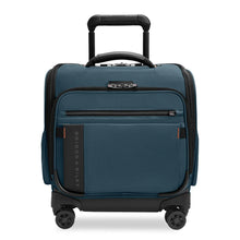 Load image into Gallery viewer, Front panel view of the ocean blue underseat cabin bag.