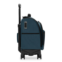 Load image into Gallery viewer, Side panel view of the ocean blue underseat cabin bag.