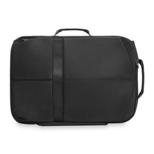 Load image into Gallery viewer, Back panel view of the black briefcase on a white background.