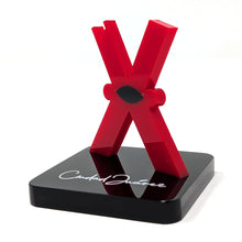 Load image into Gallery viewer, Red letter 'X' with 'Ciudad Juarez' text printed on the black base. Set on a white background.