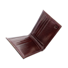 Load image into Gallery viewer, Sierra Italian Leather Billfold - Brown - Opened