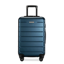 Load image into Gallery viewer, Front panel view of the navy blue hard shell suitcase.