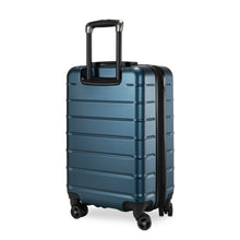Load image into Gallery viewer, Angled back panel view of the blue hard shell suitcase.