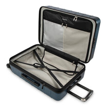 Load image into Gallery viewer, Interior view of the suitcase. It features one zipper-closing divider, and adjustable straps.