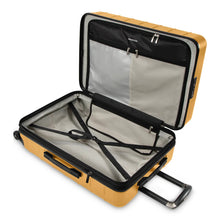 Load image into Gallery viewer, Interior view of the suitcase. It features one zipper-closing panel divider with pockets, and adjustable straps.
