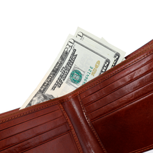 Load image into Gallery viewer, Sierra Italian Leather Billfold - Cognac - Bill Compartment
