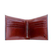 Load image into Gallery viewer, Sierra Italian Leather Billfold - Cognac - Opened