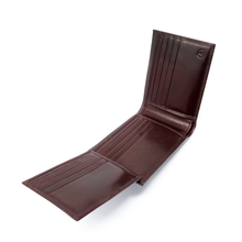 Load image into Gallery viewer, Sierra Italian Leather Billfold w/extra Page - Brown Angled View