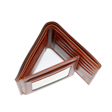 Load image into Gallery viewer, Sierra Italian Leather Billfold w/extra Page - Cognac -  Top View