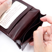 Load image into Gallery viewer, Sierra Italian Leather Gusseted Card Case - Brown - Inside Pockets with organizer