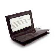 Load image into Gallery viewer, Sierra Italian Leather Gusseted Card Case - Brown -  Opened