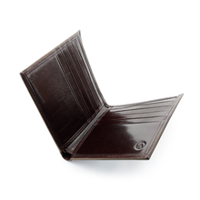 Load image into Gallery viewer, Sierra Italian Leather Hipster Wallet - Brown Opened showing Credit Card Compartments