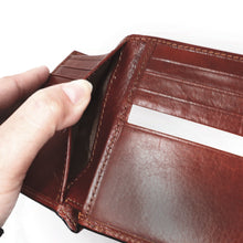 Load image into Gallery viewer, Sierra Italian Leather Hipster Wallet - Cognac - Inner Compartments (two available)