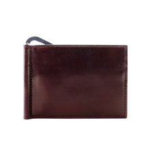 Load image into Gallery viewer, Sierra Italian Leather Money Clip Wallet - Brown - Front with Money Clip Closed