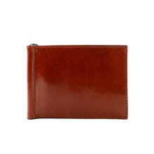 Load image into Gallery viewer, Sierra Italian Leather Money Clip Wallet - Cognac -  Front