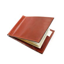 Load image into Gallery viewer, Sierra Italian Leather Money Clip Wallet - Cognac - Angled View