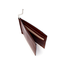 Load image into Gallery viewer, Sierra Italian Leather Money Clip Wallet - Cognac -  Angled View